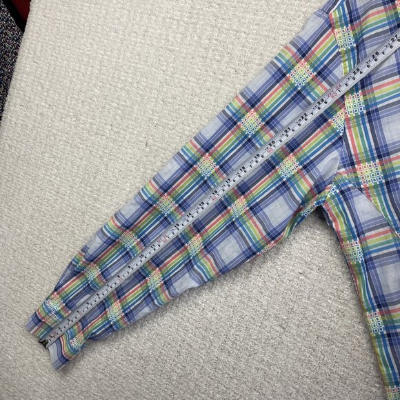 AU NOIR Button Down Shirt Men’s Size 5 Multicolor pride Plaid Flip Cuff Preppy - Picture 10 of 16